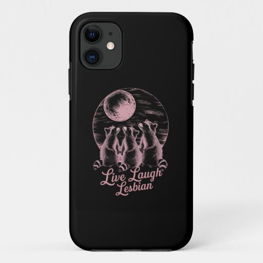 レズビアン・アライ ラクーン レズビアン LGBTQ Pride Case-Mate iPhoneケース (裏面)