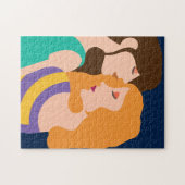 レズビアン·イン·ラブ·ビューティフル·ウーマン·カップル ジグソーパズル (横)