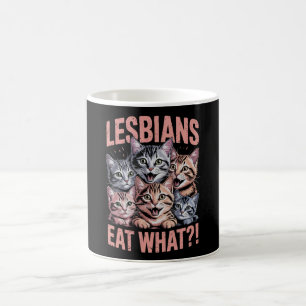 レズビアン+イート+ホワット+面白い+猫+レズビアン+LGBTQ+プライド コーヒーマグカップ