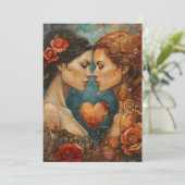 レズビアン カップル LGBTQ バレンタインデー シーズンカード (スタンド正面)