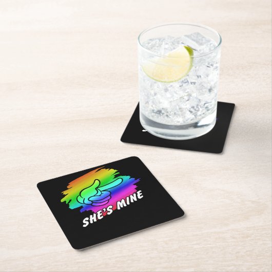 レズビアン・カップルIMが自分のLGBTマッチング スクエアペーパーコースター (インサイチュ)