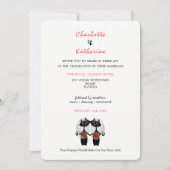 レズビアン・カップルLGBTQ結婚カワイト・キャッツ招待状 招待状 (正面)