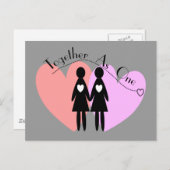 「レズビアン ギフト - 一緒にひとつとして」 ポストカード (正面/裏面)