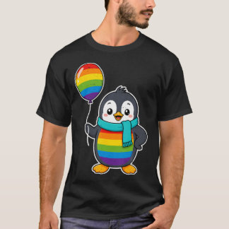 レズビアン ゲイ プライド アライ LGBT 虹色の旗 ペンギン Tシャツ