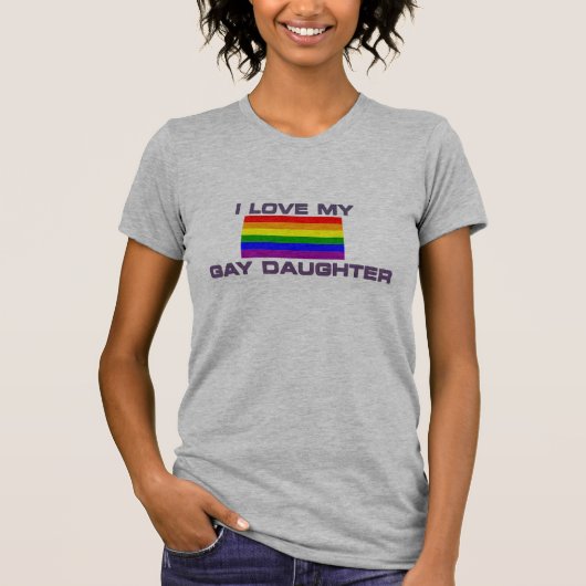 レズビアン ゲイ プライド 私のゲイの娘を愛しています Tシャツ (正面)