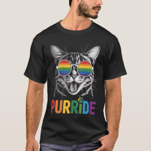 レズビアン ゲイ 虹色 LGBTQ 味方 プライド 猫 Tシャツ