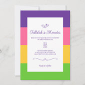 レズビアン サッフィック フラッグ ウェディング 招待状 (正面)