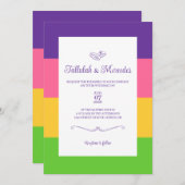 レズビアン サッフィック フラッグ ウェディング 招待状 (正面/裏面)