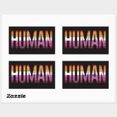 レズビアン・ヒューマンTシャツ 長方形シール (シート)