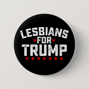 レズビアン+フォー+トランプ LGBTQ大統領選挙 缶バッジ