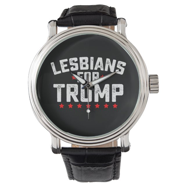 レズビアン+フォー+トランプ LGBTQ大統領選挙 腕時計 (正面)