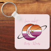 レズビアン・フラグ Sunset Love Orbit ユニバース・サン＆ムーン キーホルダー (正面)