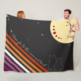 レズビアン・フラッグ I Love You To The Moon And Back フリースブランケット