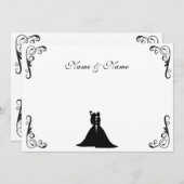 レズビアン·ブライド·アンド·ブライド·ホワイト結婚ズ 招待状 (正面/裏面)