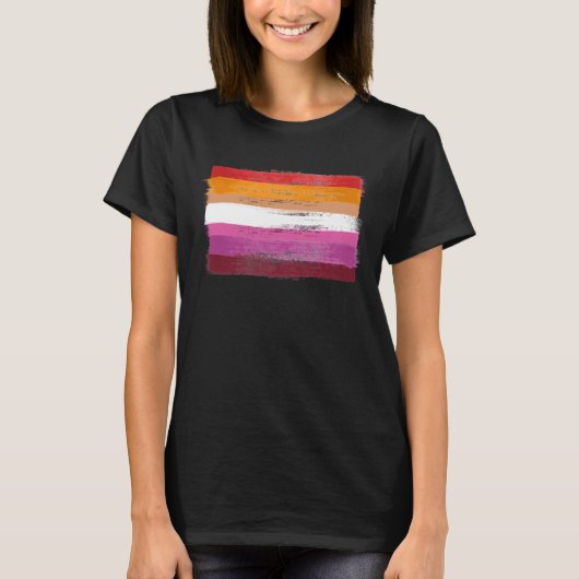 レズビアン・プライドペイントTシャツ Tシャツ (正面)