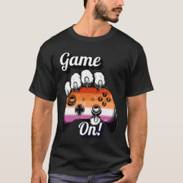 レズビアン・プライド・ゲーム・オン・タイガー・パウ・コントローラーTシャツ Tシャツ