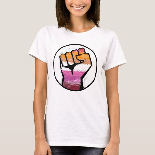 レズビアン・プライド・フィスト・サークル Tシャツ (正面)