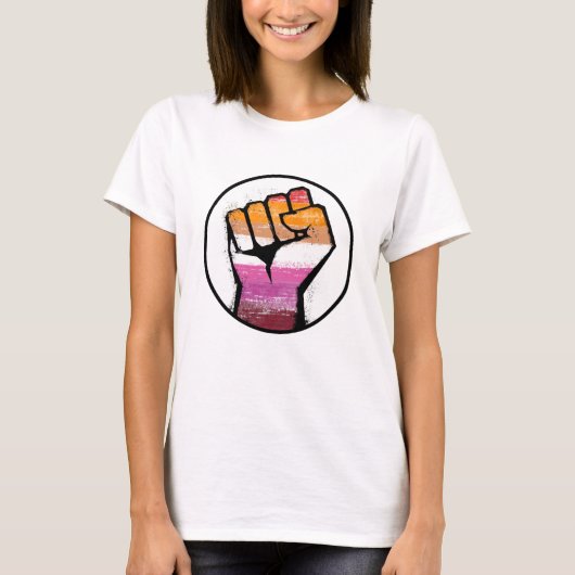 レズビアン・プライド・フィスト・サークル Tシャツ (正面)