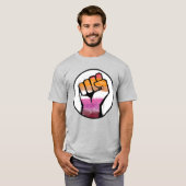 レズビアン・プライド・フィスト・サークル Tシャツ (正面フル)
