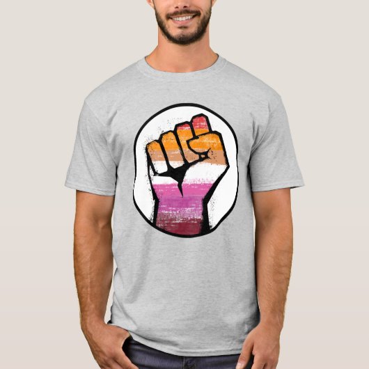 レズビアン・プライド・フィスト・サークル Tシャツ (正面)
