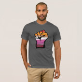 レズビアン プライド フィスト Tシャツ (正面フル)