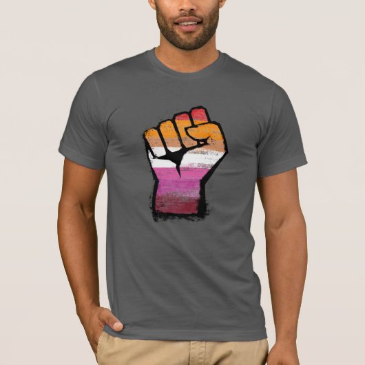 レズビアン プライド フィスト Tシャツ (正面)