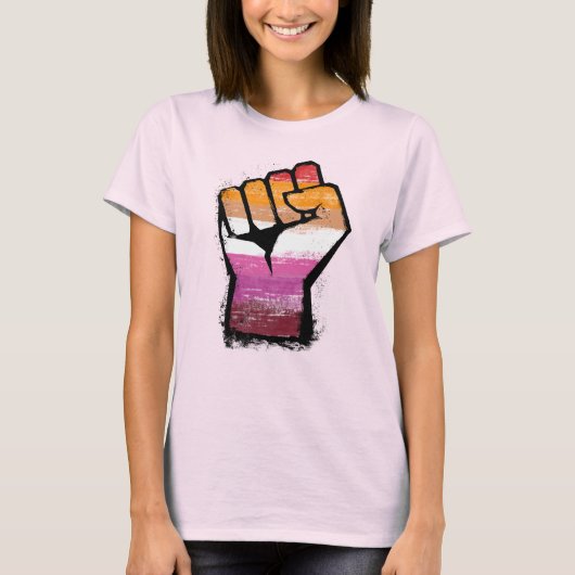 レズビアン・プライド・フィストTシャツ Tシャツ (正面)