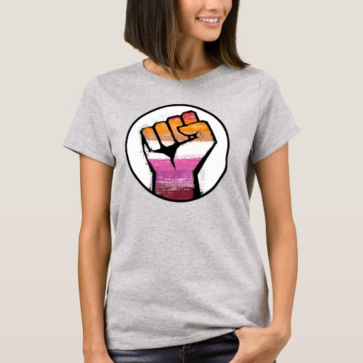 レズビアン・プライド・フィストTシャツ Tシャツ (正面)
