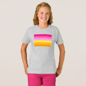 レズビアン・プライド・フラッグ (夜明け) Tシャツ (正面フル)