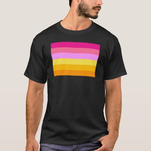レズビアン・プライド・フラッグ (夜明け) Tシャツ (正面)
