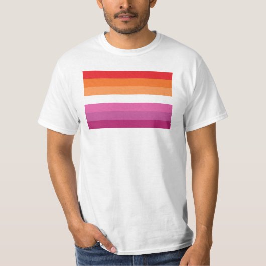 レズビアン・プライド・フラッグ Tシャツ (正面)
