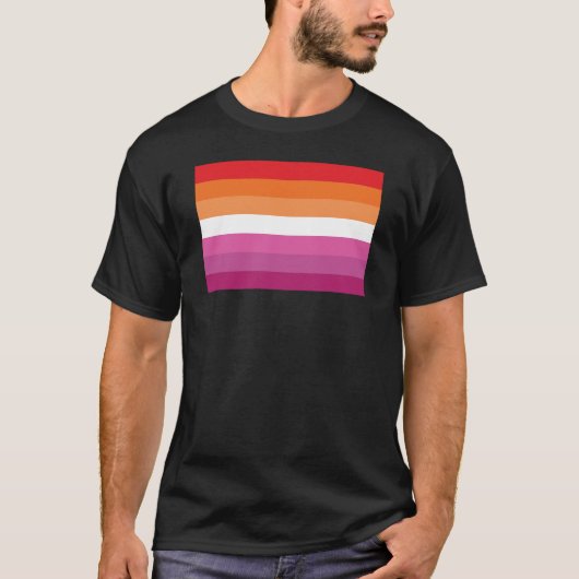 レズビアン・プライド・フラッグ Tシャツ (正面)