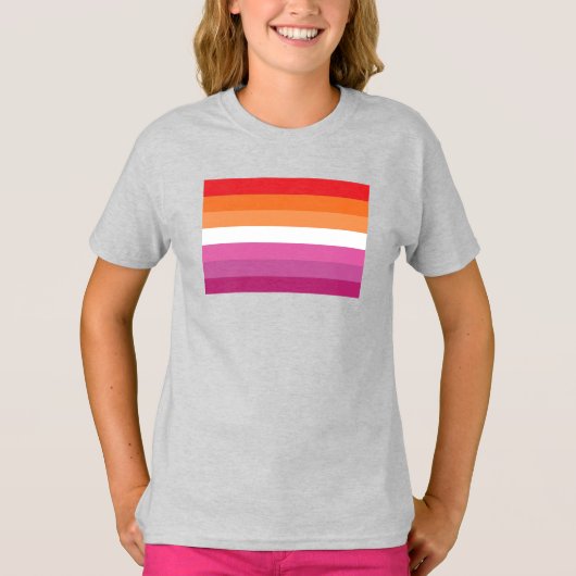 レズビアン・プライド・フラッグ Tシャツ (正面)