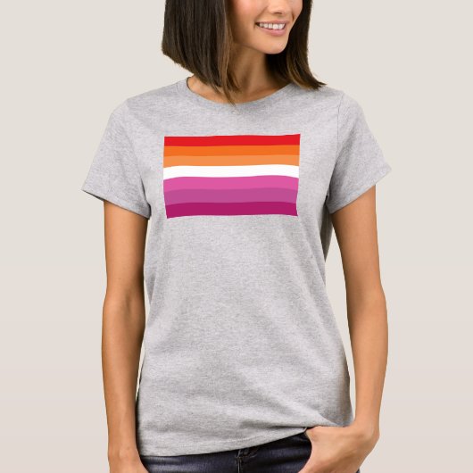 レズビアン・プライド・フラッグ Tシャツ (正面)