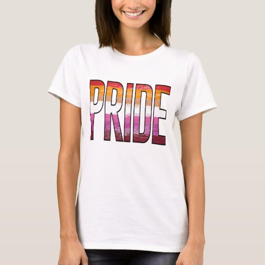 レズビアン プライド ワード Tシャツ (正面)