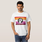 レズビアン ペイント 抗議旗 Tシャツ (正面フル)