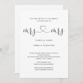 レズビアン・ミセス&ミセス・オールインワン結婚式招待状 招待状 (正面/裏面)