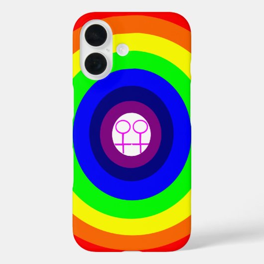 レズビアン ラウンド レインボー Case-Mate iPhoneケース (裏面)