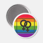 レズビアン・レインボー・マグネット マグネット (正面/裏面)