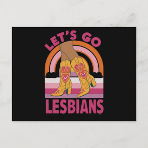 レズビアン+レズビアン+プライド+カウガール レズビアン LGBTQ プライド月間 ポストカード