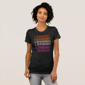 レズビアン・レトロ・パターン・デザイン Tシャツ (正面フル)