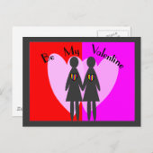 レズビアン"私のバレンタイン" – カードとギフト シーズンポストカード (正面/裏面)