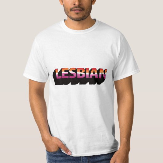 レズビアン 3D フラッグ Tシャツ (正面)