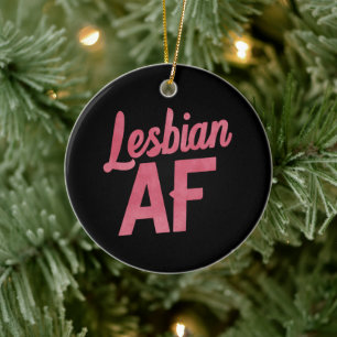 レズビアンAFフラワーLGBTプライドゲイラブパレード セラミックオーナメント