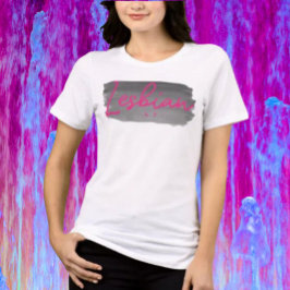 レズビアンAF リップスティックピンク トライブレンドTシャツ