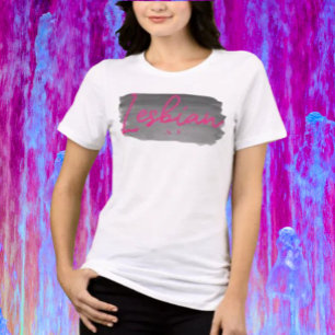 レズビアンAF リップスティックピンク トライブレンドTシャツ
