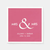 レズビアンLGBTピンク結婚ズ スタンダードカクテルナプキン (正面)