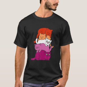 レズビアンLGBTQプライド猫レズビアン可愛い猫杭 Tシャツ