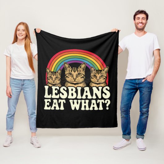 レズビ食べア人WhatヴィンテージLGBTプライド月ミーム フリースブランケット (インサイチュ)