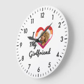 レズプライドカスタムPhoto I Love My Girol ラージ壁時計 (傾斜)